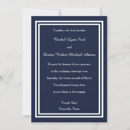 Doppel-Navy-Trim-12x18Hochzeit-Einladung Einladung