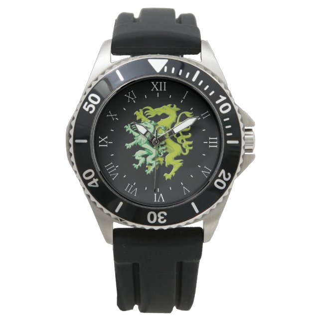 Doppel Panther Illustration Steiermark Österreich Armbanduhr (Vorderseite)