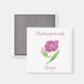 Doppel-Perfektion lila-magenta-tulip-Aquarell Magnet (Vorderseite/Rückseite)