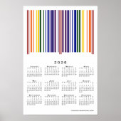 Doppel-Regenbogen-Barcode 2026-Kalender Poster (Vorne)