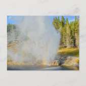 Doppel-Regenbogen bei Riverside Geyser, Gelbstein Postkarte (Vorderseite)