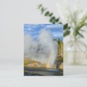 Doppel-Regenbogen bei Riverside Geyser, Gelbstein Postkarte (Stehend Vorderseite)