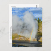 Doppel-Regenbogen bei Riverside Geyser, Gelbstein Postkarte (Vorne/Hinten)