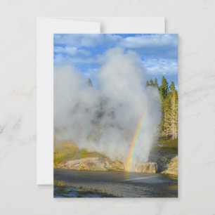 Doppel-Regenbogen bei Riverside Geyser, Gelbstein Postkarte