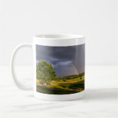 Doppel-Regenbogen durch Regen Kaffeepause Tasse (Links)