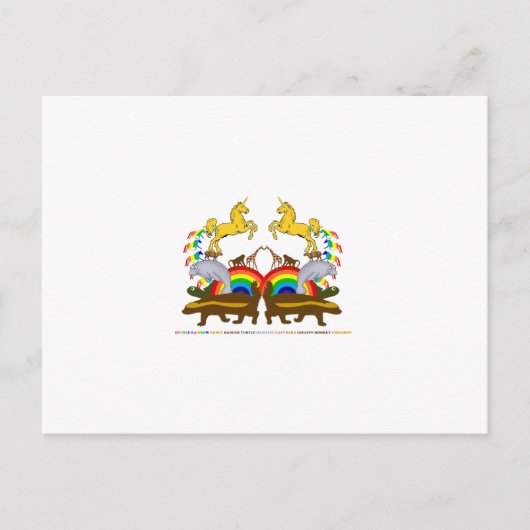 Doppel Regenbogen Honey Badger Turtle Manatee.. Postkarte (Vorderseite)