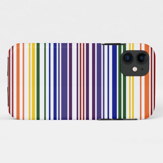 Doppel-Regenbogen-Strichcode Case-Mate iPhone Hülle (Rückseite (Horizontal))