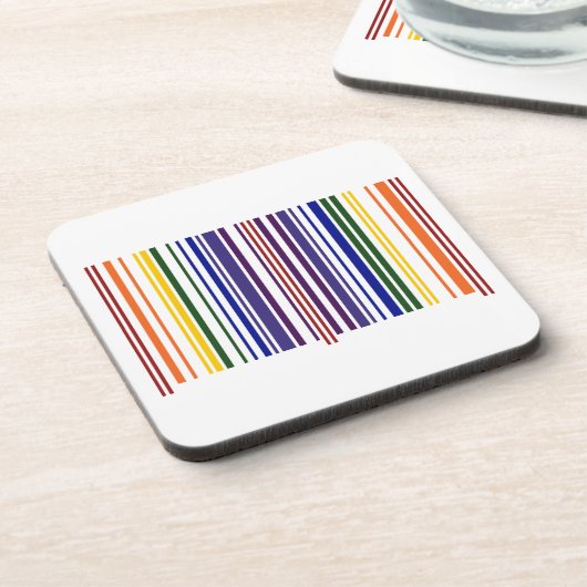 Doppel-Regenbogen-Strichcode Getränkeuntersetzer (Linke Seite)