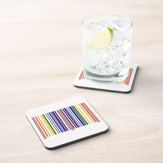 Doppel-Regenbogen-Strichcode Getränkeuntersetzer (Rechte Seite)