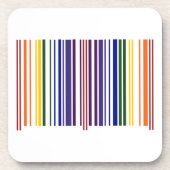 Doppel-Regenbogen-Strichcode Getränkeuntersetzer (Vorderseite)