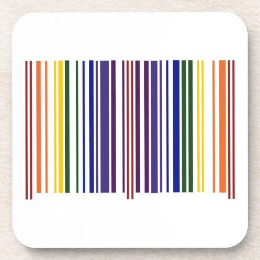 Doppel-Regenbogen-Strichcode Getränkeuntersetzer (Vorderseite)