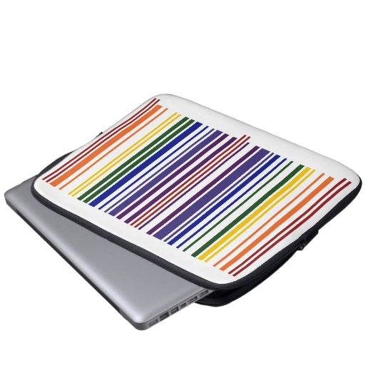 Doppel-Regenbogen-Strichcode Laptopschutzhülle (Vorne Knopf)