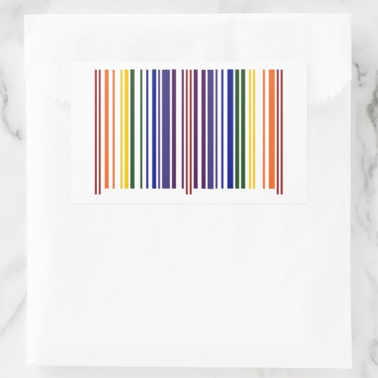 Doppel-Regenbogen-Strichcode Rechteckiger Aufkleber (Tasche)