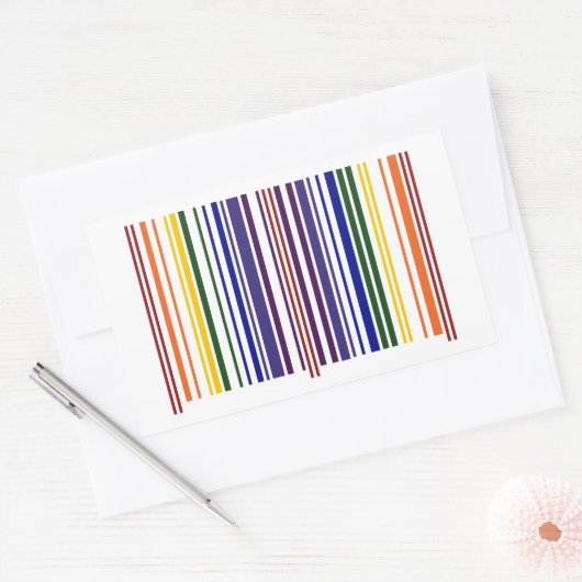 Doppel-Regenbogen-Strichcode Rechteckiger Aufkleber (Umschlag)