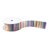 Doppel-Regenbogen-Strichcode Satinband (Spule)
