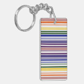 Doppel-Regenbogen-Strichcode Schlüsselanhänger (Vorderseite links)