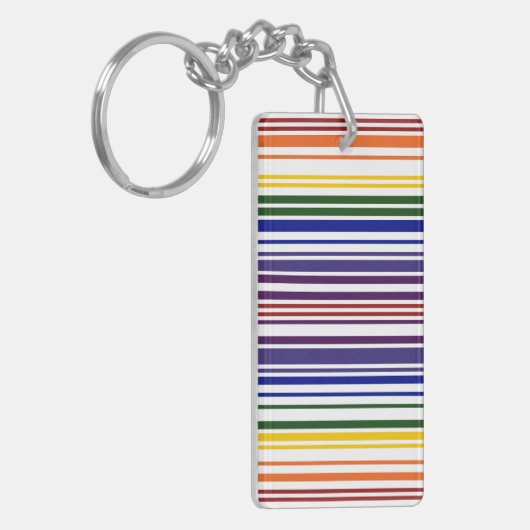 Doppel-Regenbogen-Strichcode Schlüsselanhänger (Vorderseite links)