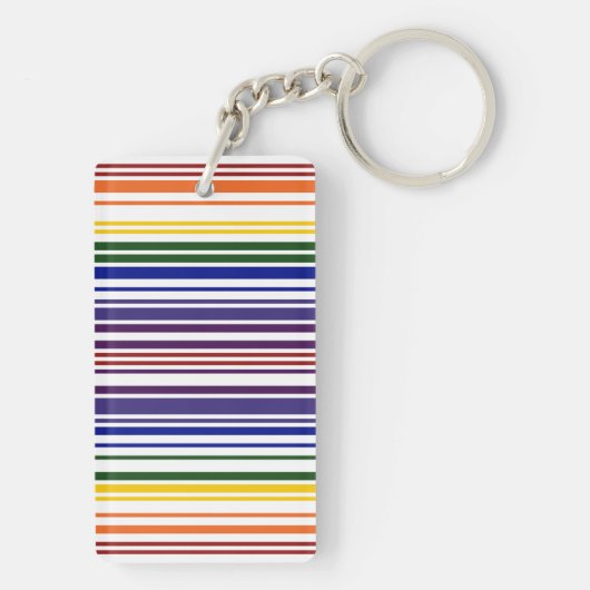 Doppel-Regenbogen-Strichcode Schlüsselanhänger (Rückseite)