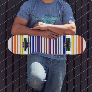 Doppel-Regenbogen-Strichcode Skateboard