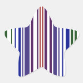 Doppel-Regenbogen-Strichcode Stern-Aufkleber (Vorderseite)