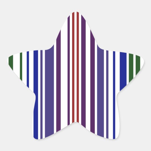 Doppel-Regenbogen-Strichcode Stern-Aufkleber (Vorderseite)