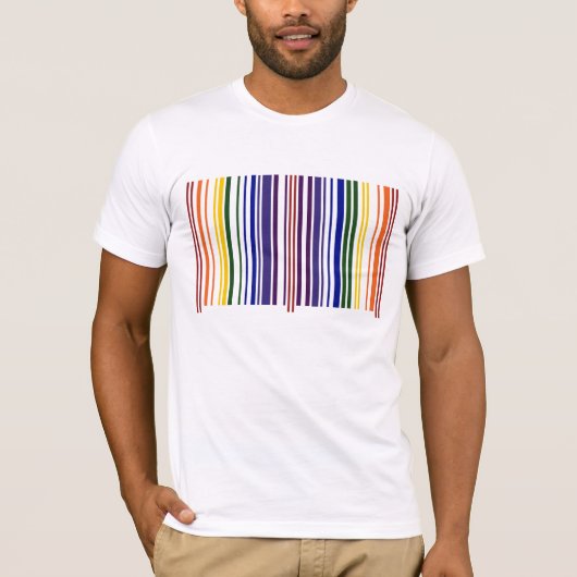 Doppel-Regenbogen-Strichcode T-Shirt (Vorderseite)