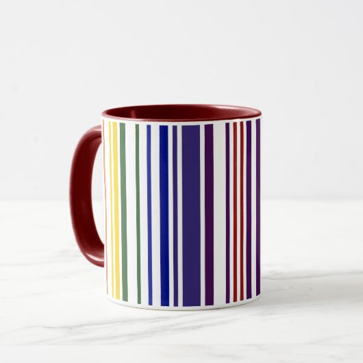 Doppel-Regenbogen-Strichcode Tasse (Vorderseite Links)