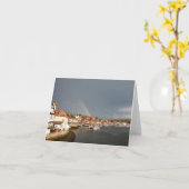 Doppel-Regenbogen, Whitby, UK - notecard Karte (Gelbe Blume)
