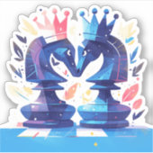 Doppel-Ritterschachsticker Aufkleber (Vorderseite)