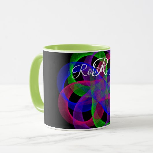 Doppel-Schleifen-Netz-Geometrie-Kaffeetasse Tasse (Vorderseite Links)