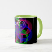 Doppel-Schleifen-Netz-Geometrie-Kaffeetasse Tasse (VorderseiteRechts)