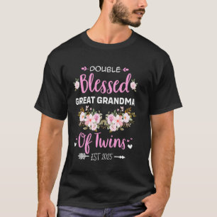 Doppel Segen Ur-Uroma Von Zwillingen Baby Enthüllu T-Shirt
