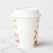 Doppel-Seite dankbar glücklich gesegnet Urlaub Pappbecher (Links)