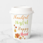 Doppel-Seite dankbar glücklich gesegnet Urlaub Pappbecher (Rückseite)
