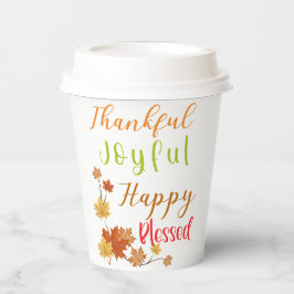 Doppel-Seite dankbar glücklich gesegnet Urlaub Pappbecher