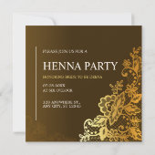 Doppel-Seite Modernes, einzigartiges Henna-Party Einladung (Rückseite)