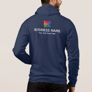 Doppel-Seitenaufkleber-Logo Männerblau Hoodie