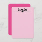 Doppel-Seitenrosa Girly Modernes Skript Custom Not Dankeskarte (Vorne/Hinten)