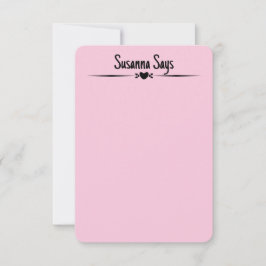 Doppel-Seitenrosa Girly Modernes Skript Custom Not Dankeskarte