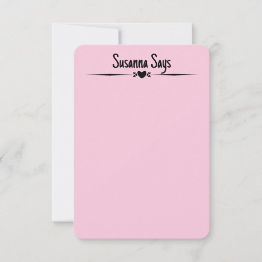 Doppel-Seitenrosa Girly Modernes Skript Custom Not Dankeskarte (Vorderseite)