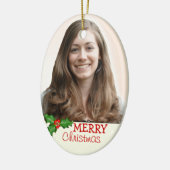 Doppel-seitige Oval-Weihnachtsdekoration Foto Keramikornament (Links)