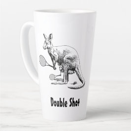 Doppel Shot Kangaroo Tennis Player Milchtasse