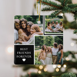 Doppel-Side-4-Foto & Bestie-Quote - Sake Keramikornament