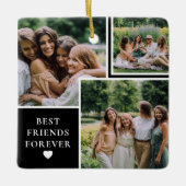 Doppel-Side-4-Foto & Bestie-Quote - Sake Keramikornament (Vorderseite)