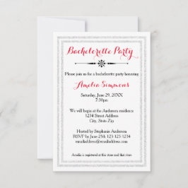 Doppel-Silber-Trimm - 3x5 Bachelorette Einladung