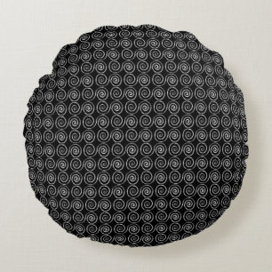 Doppel-Spiral-Keltenmuster Rundes Kissen