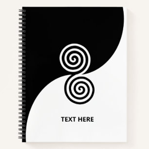 Doppel-Spiral-Kunst in Schwarz & Weiß Notizblock