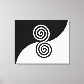 Doppel Spiralkunst in Schwarz & Weiß Leinwanddruck (Vorderseite)