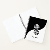 Doppel Spiralkunst in Schwarz & Weiß Notizblock (Innenseite)