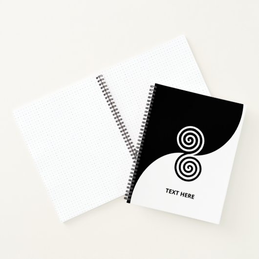 Doppel Spiralkunst in Schwarz & Weiß Notizblock (Innenseite)